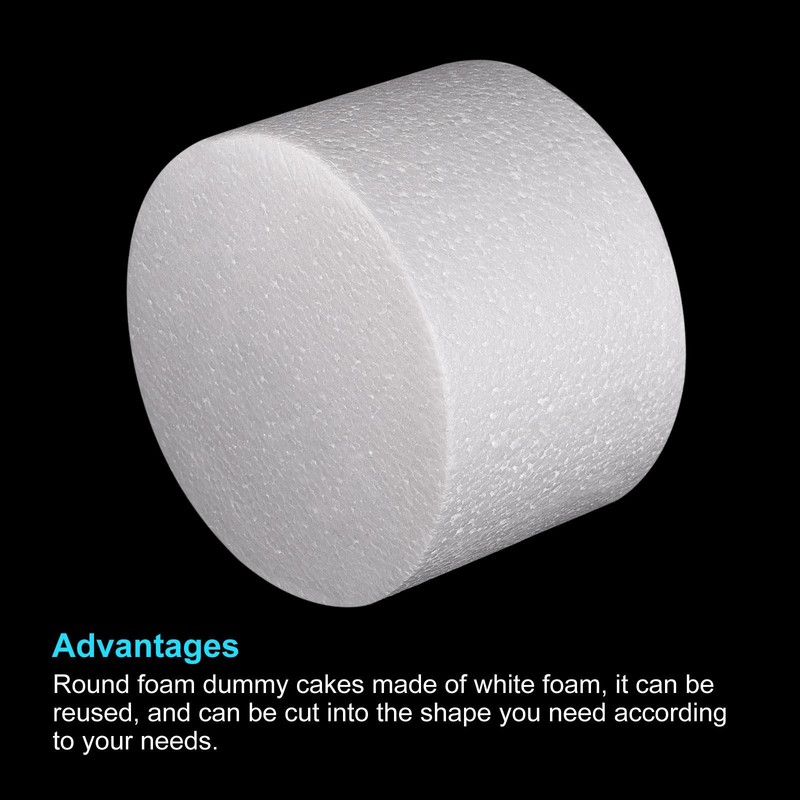 Round Foam Cake Dummy 4 Inch x 6 Inch Circle Dummy Cake Set for Wedding 2 Pack gallery