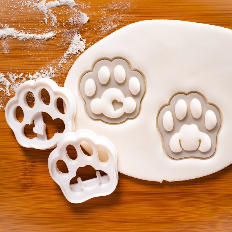 Cute & Realistic Kitty Paw Cookie Cutters Set cat kitten treats toe beans animal