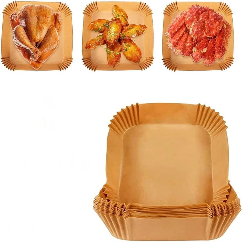 Air Fryer Liners Disposable, 100Pcs 8 Inch Airfryer Paper Liners, gallery