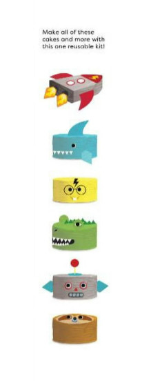 Sweetshop Cake Décor Face Cake Decorating Kit, 23 Pcs, Monster, Shark, Dino, etc gallery