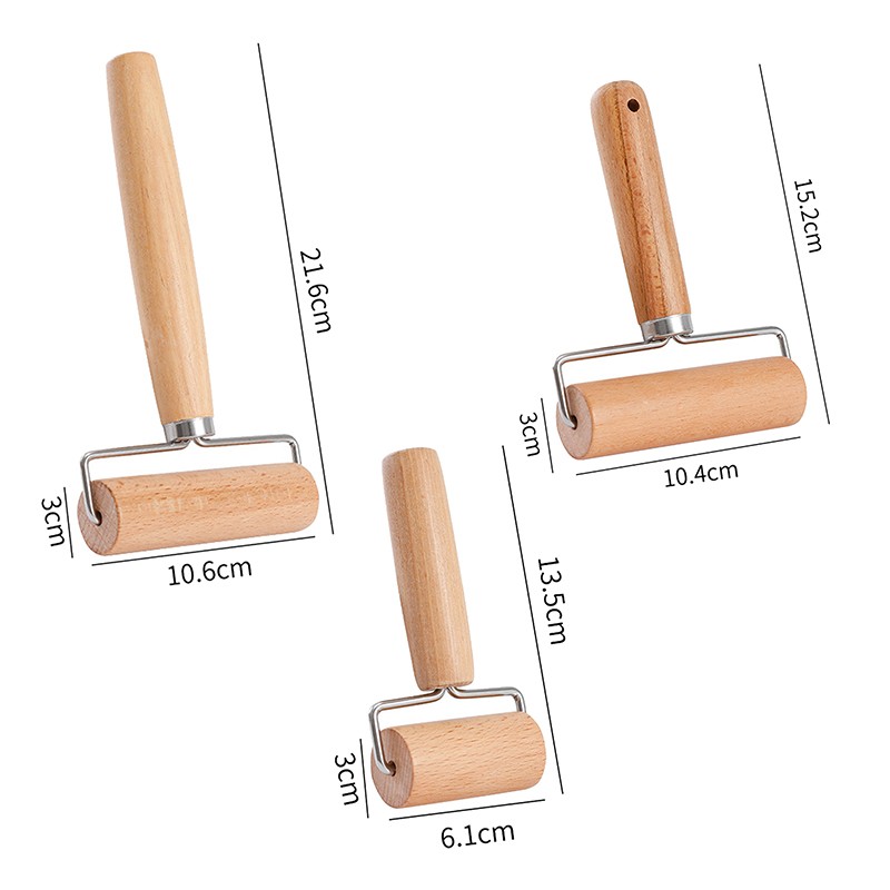 1Pc Small Rolling Pin T Shape Wooden Dough Manual Roller Pizza Baker Roller gallery