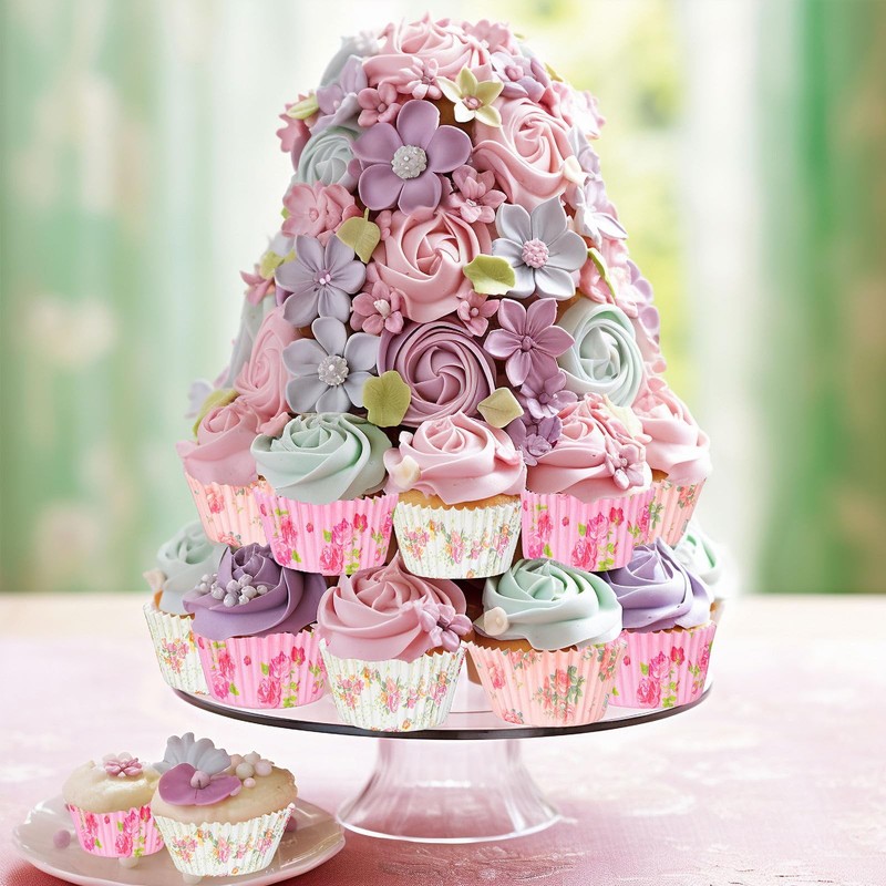 JarThenaAMCS 300Pcs Spring Floral Cupcake Liners Pink Watercolor Flower Bakin... gallery