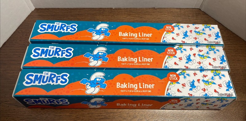 The Smurfs Baking Liner Non Stick Roll 9.8 ft x 11.8 in Set of 3 Rolls Nostalgic