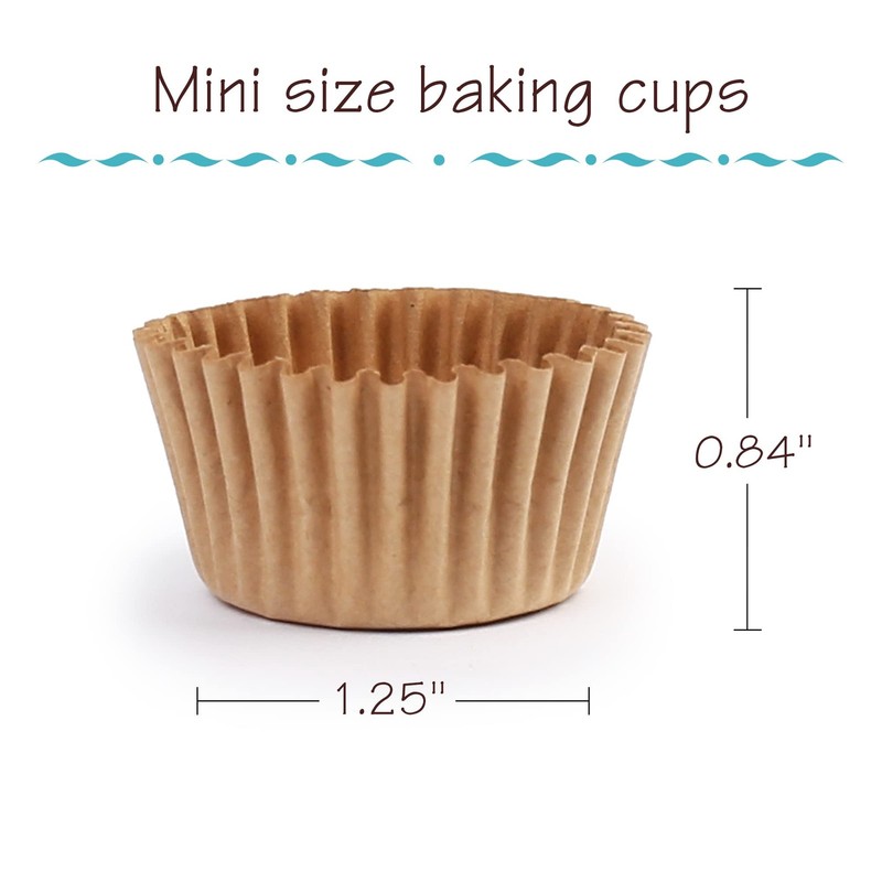 LotFancy 500Pcs Mini Cupcake Liners, Natural Muffin Liners Mini, gallery