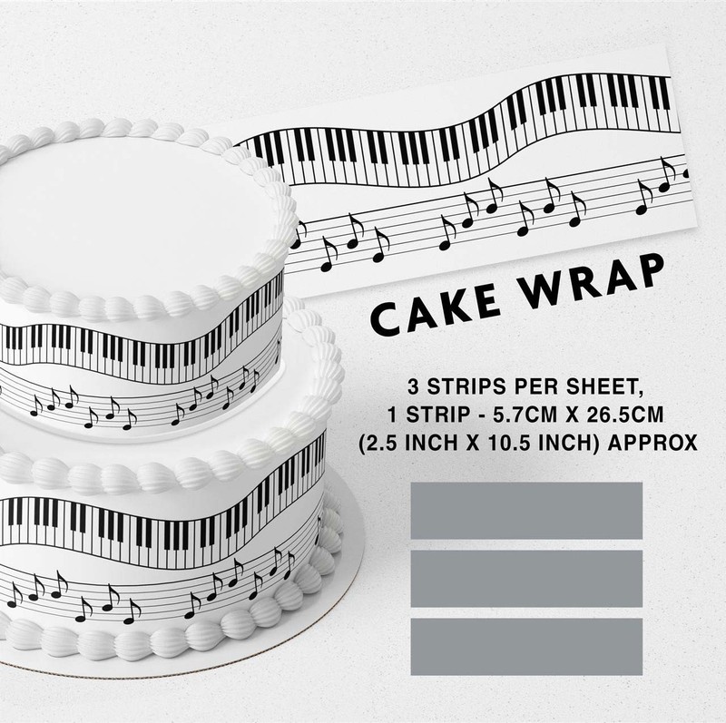 Piano Keys Pattern Strip Edible Cake Topper Decoration Edible Image