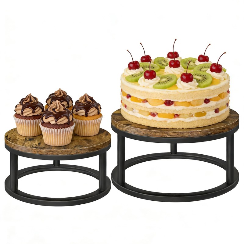 Cake Stand Set, 2 Packs Round Cupcake Stand Cake Pedestal Stand (10″/12″ Plat…