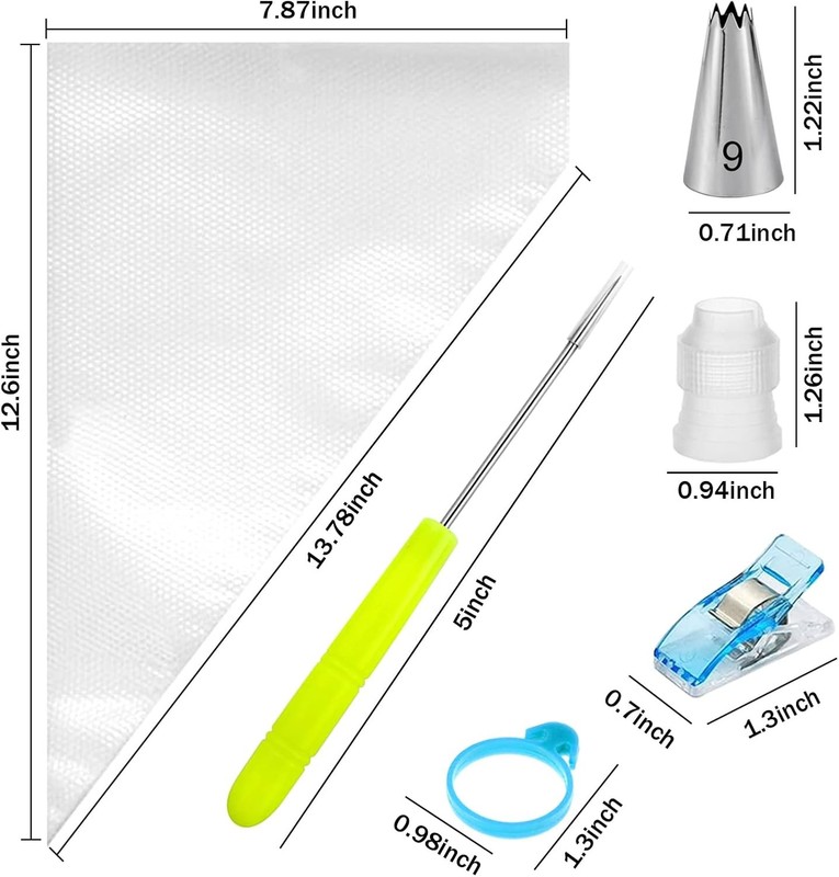 Piping Bags & Tips Set 100 12Inch Disposable Pastry Piping Bags Royal Icing gallery