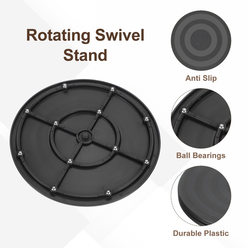 2Pcs 8inch Rotating Swivel Stand with Steel Ball Bearings Rotating Plate, Black gallery