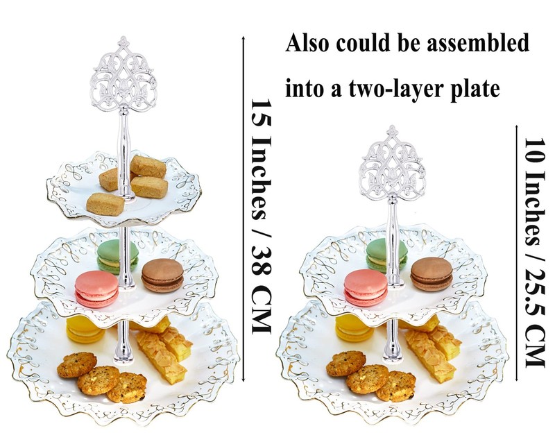 15 Inches 3-Tier Cupcake Stand Hardware Fittings, Metal Mold Scepter Holder D... gallery