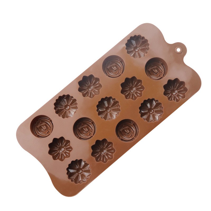2pcs 15 inch 3D small flower silicone chocolate mold baking tool gallery
