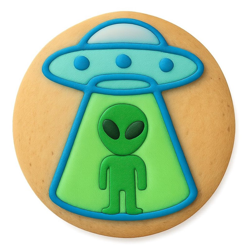 UFO Encounter Alien Cookie Cutter & Stamp - 4x4 gallery