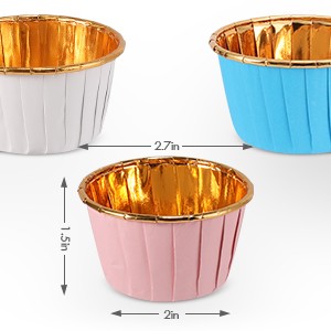 Red and Gold Foil Cupcake Liners,100 pcs Disposable Muffin Liners 3.5 Oz gallery