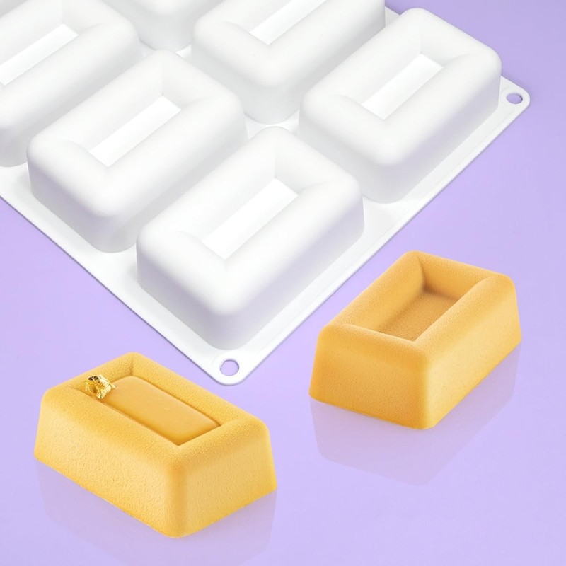 Silicone Molds Mousse Mold 3D Rectangle Shape Silicone Mold DIY Cake Mousse f... gallery