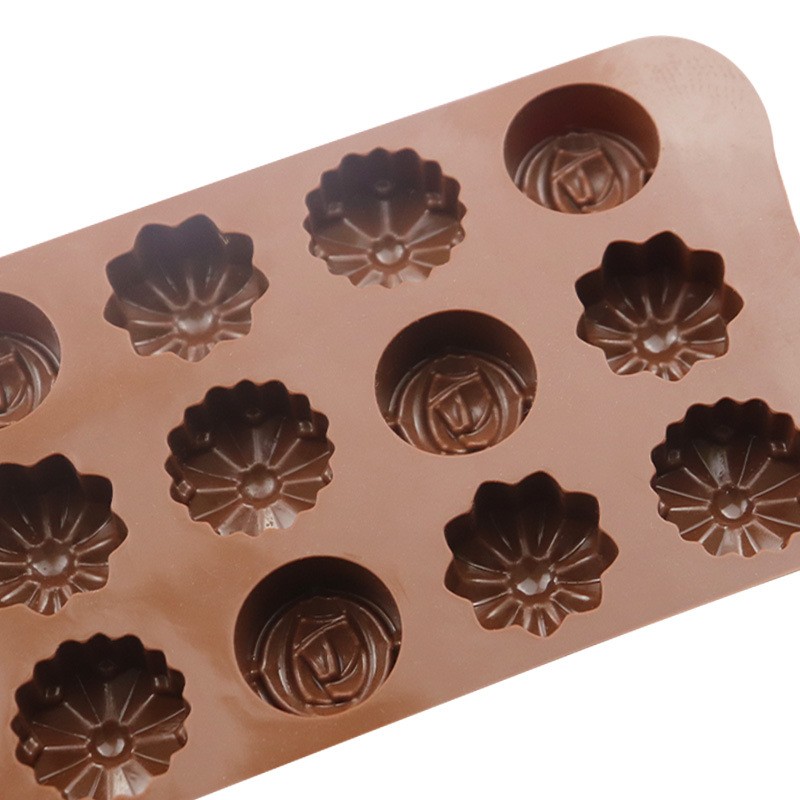 2pcs 15 inch 3D small flower silicone chocolate mold baking tool gallery