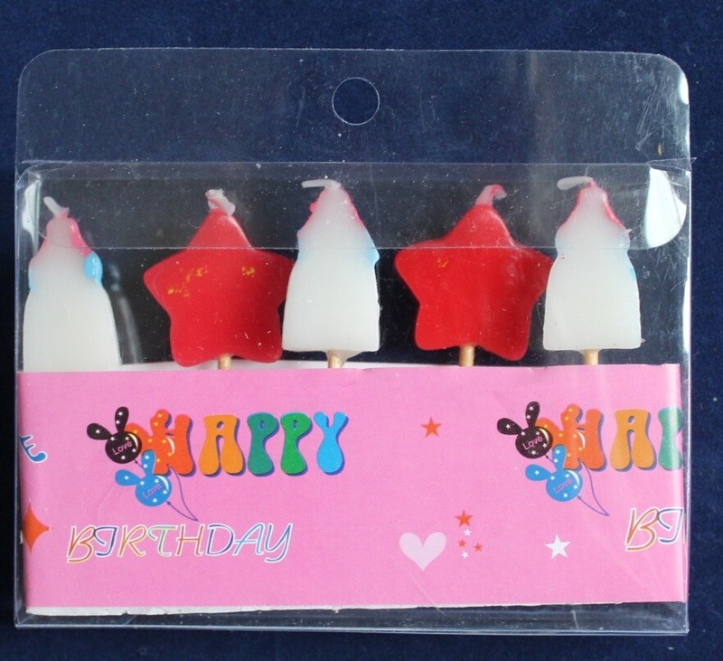2 Packets of 5 BABY BOTTLE & STARS Happy Birthday Candles gallery
