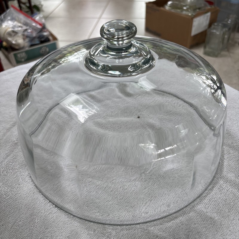 1 CLEAR GLASS ROUND Cake Stand With Lid In A Paneled Design gallery