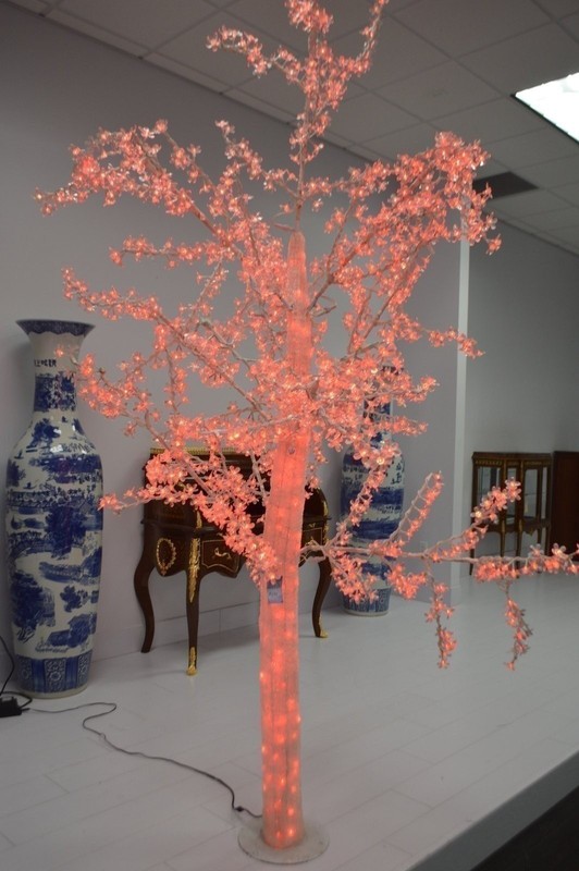 White Tree With Red LED Lights - Size: 70"L x 65"W x 120"H. gallery
