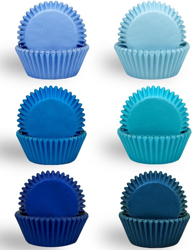 QiQee 300 Counts Cupcake Liners - 6 Solid Blue Colors Cupcake gallery