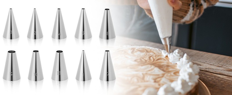 10 Pcs Frosting Tips, Frosting Bags and Tips for Decorating Ideal for Frost gallery