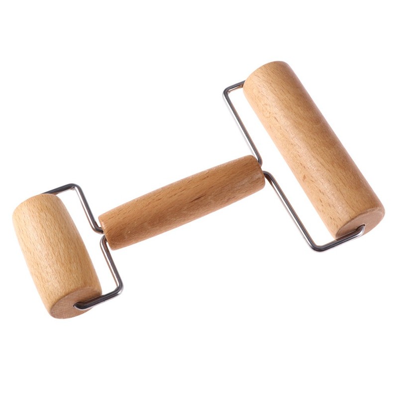 T Shape Wooden Rolling Pin Baking Dough Roller for Pasta Cookies Pizza 19×7.5 cm