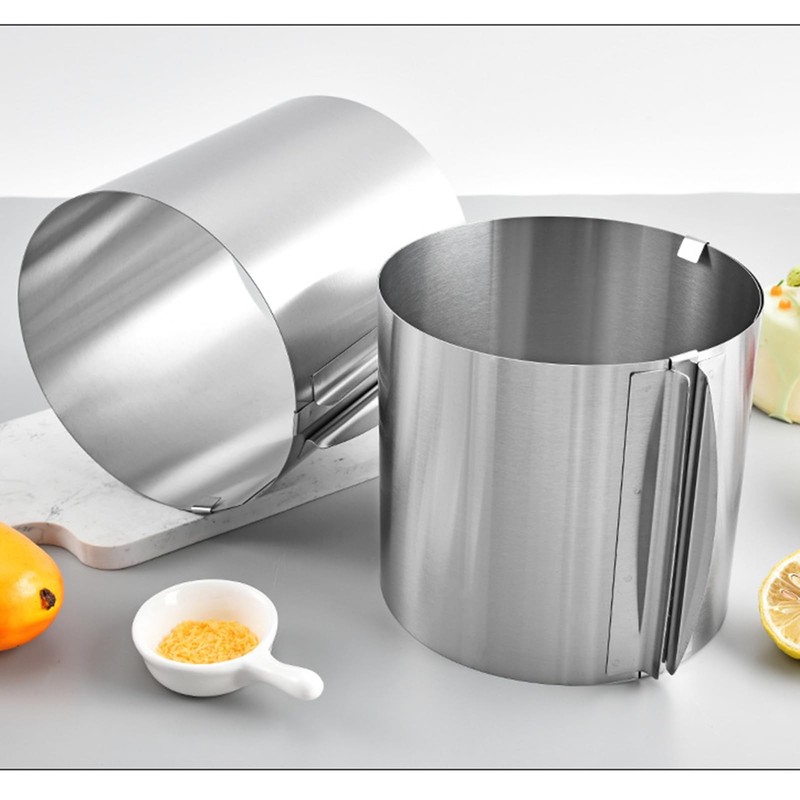 Cake Ring Extra high 7.87 Inch, Stable Stainless Steel Round Adjustable Cake ... gallery