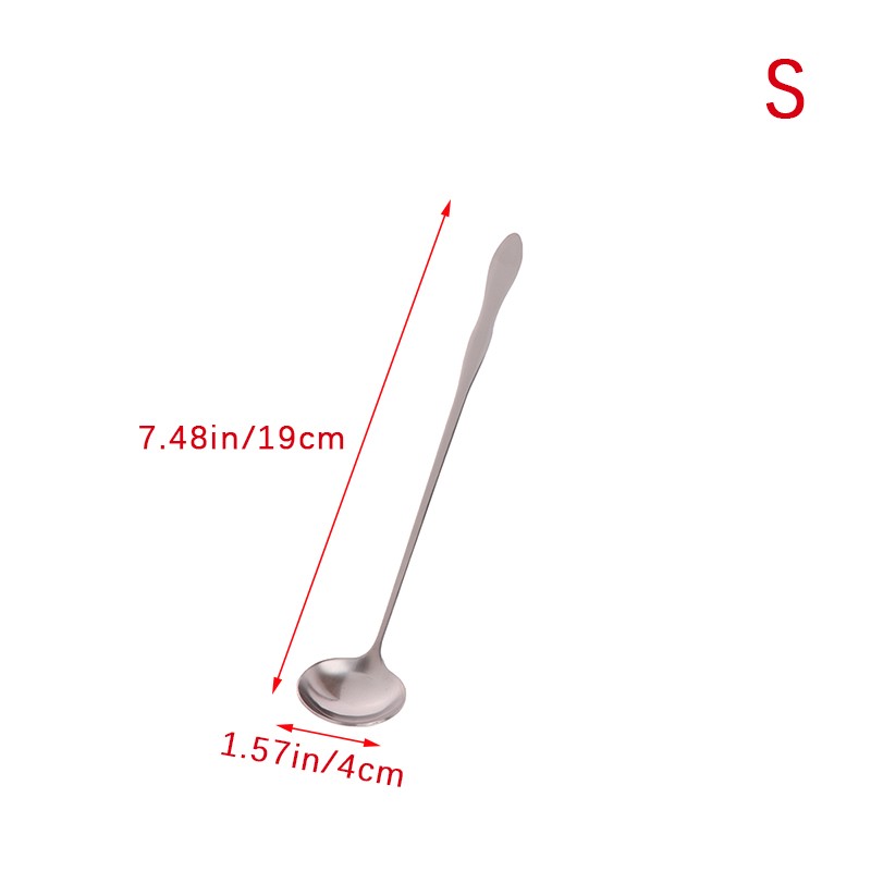 1Pc Stainless Steel Long Handle Stir Spoon Ice Cream Dessert Scoop Flatware