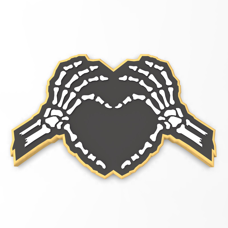 Skeleton Hands Heart Cookie Cutter & Stamp | Halloween Ghost Skull Fingers Bones gallery