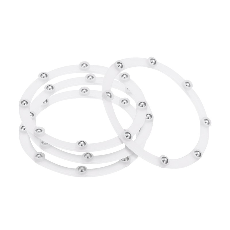4″ Rotating Swivel Stand with Steel Ball Lazy Susan 0.23×3.2″ White 4Pcs