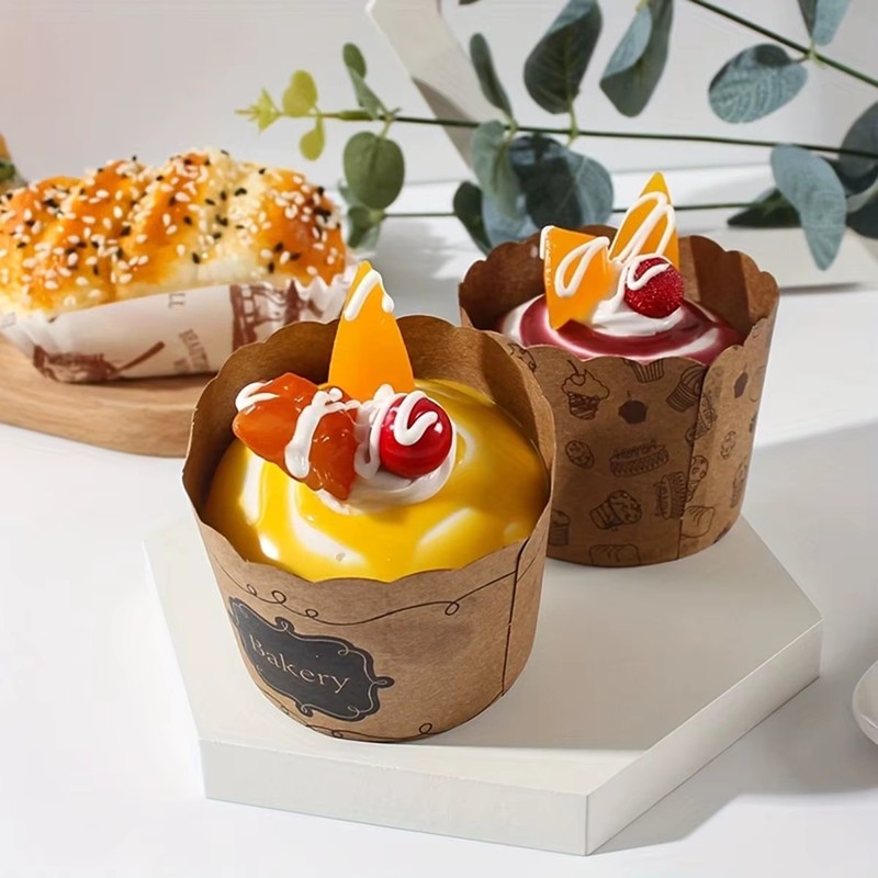 50pcs, Cake Baking Cup, Cupcake Moulds Paper, Mousse Cupwith Cover Baking gallery
