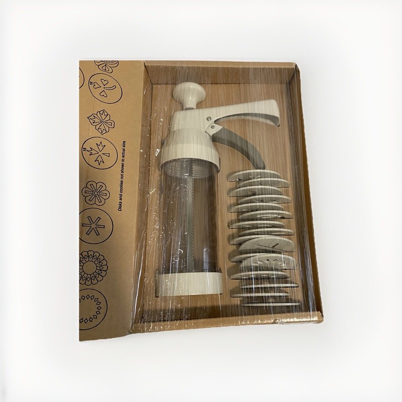 The Pampered Chef COOKIE PRESS with 16 Cookie Designs - #1525 - In Box gallery