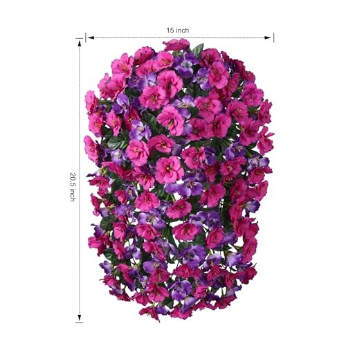 Fake Hibiscus Artificial Hanging Flowers Plants for 2 pcs A-dark Purple gallery