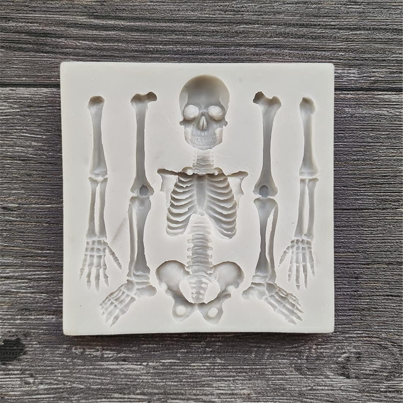 Skull Silicone Fondant Cake Mold, Halloween skeleton Chocolate Mold Kitchen B... gallery