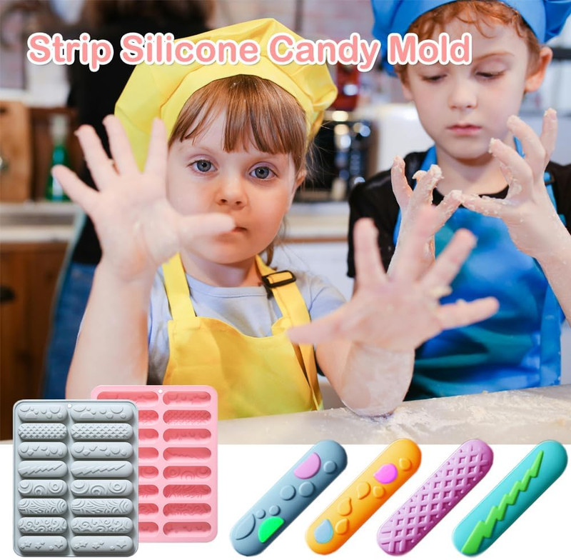 Silicone Chocolate Molds - 2 Pack, 16 Cavity Non-Stick Pretzel & Gummy Molds gallery