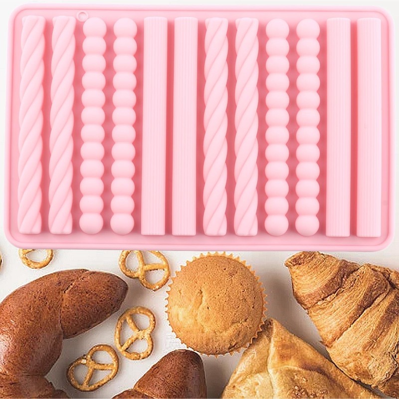 12 Cavity Strip Silicone Chocolate Molds Stick Mold For Chocolate Candy