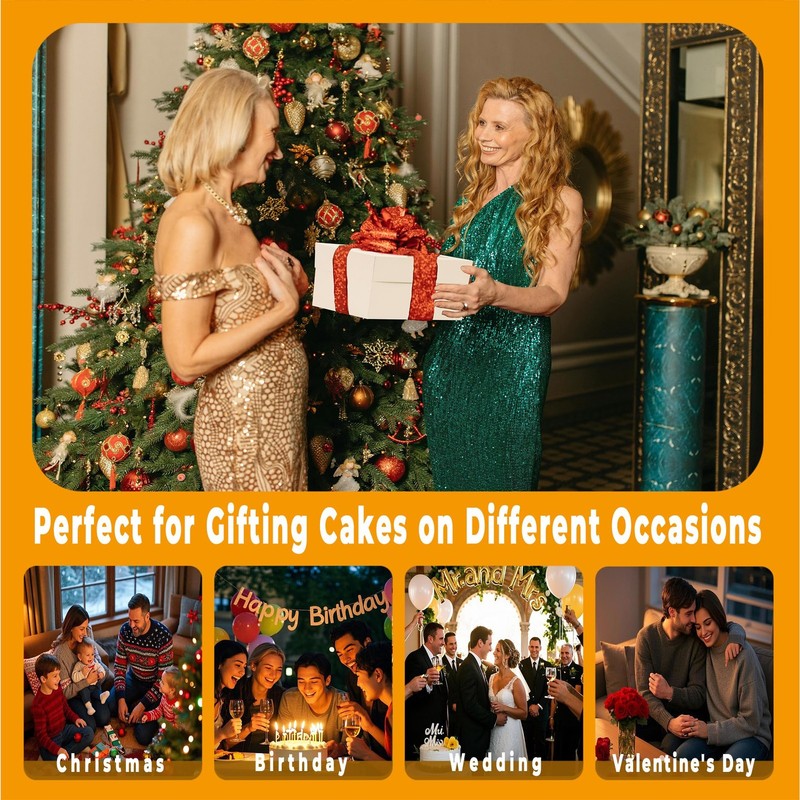 12x12x12 Inches Cake Boxes with Cake Boards, 3 Pack Premium Tall Cheesecake B... gallery