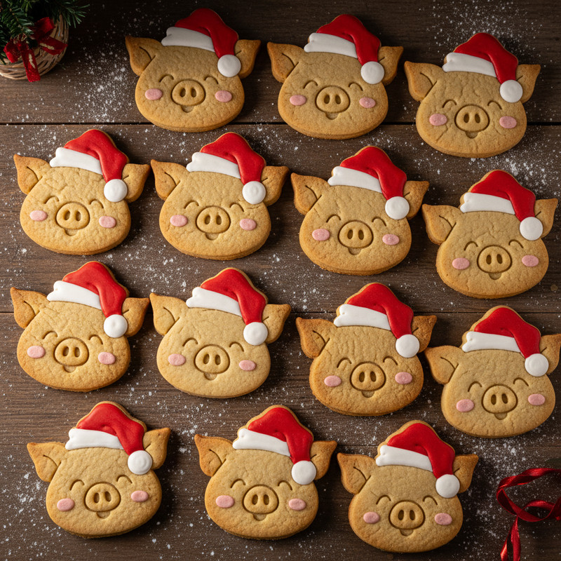 Santa Cow & Pig Cookie Cutters Set - Christmas farm animal festive farmhouse gallery