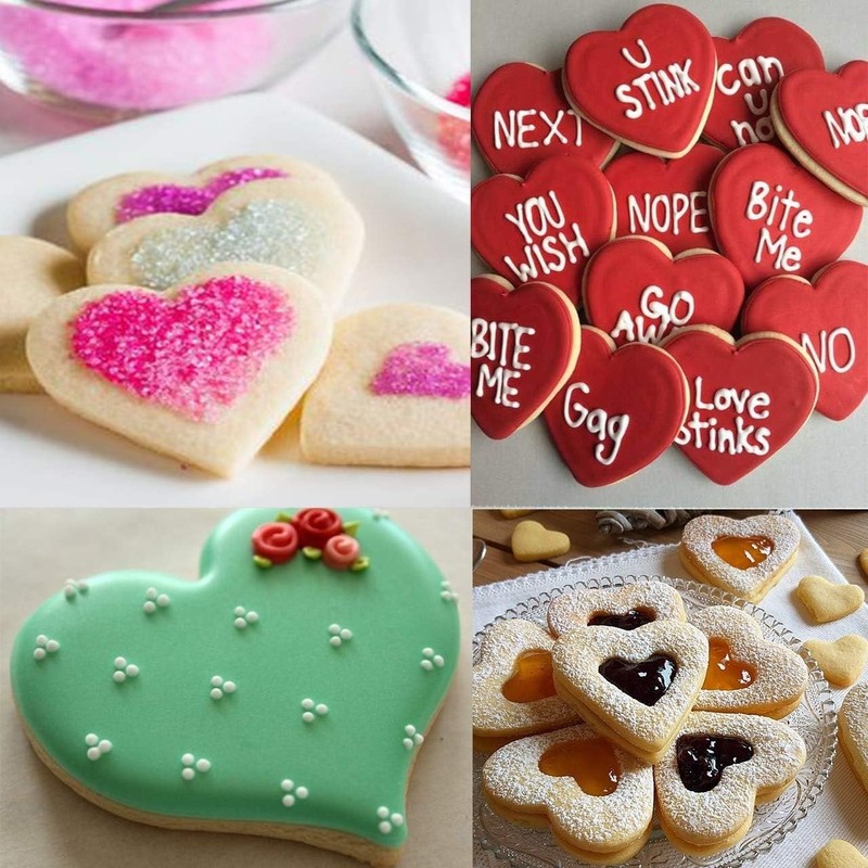 5 Juego De Cortadores De Galletas Con Forma De Corazón De Acero Inoxidable NUEVO gallery