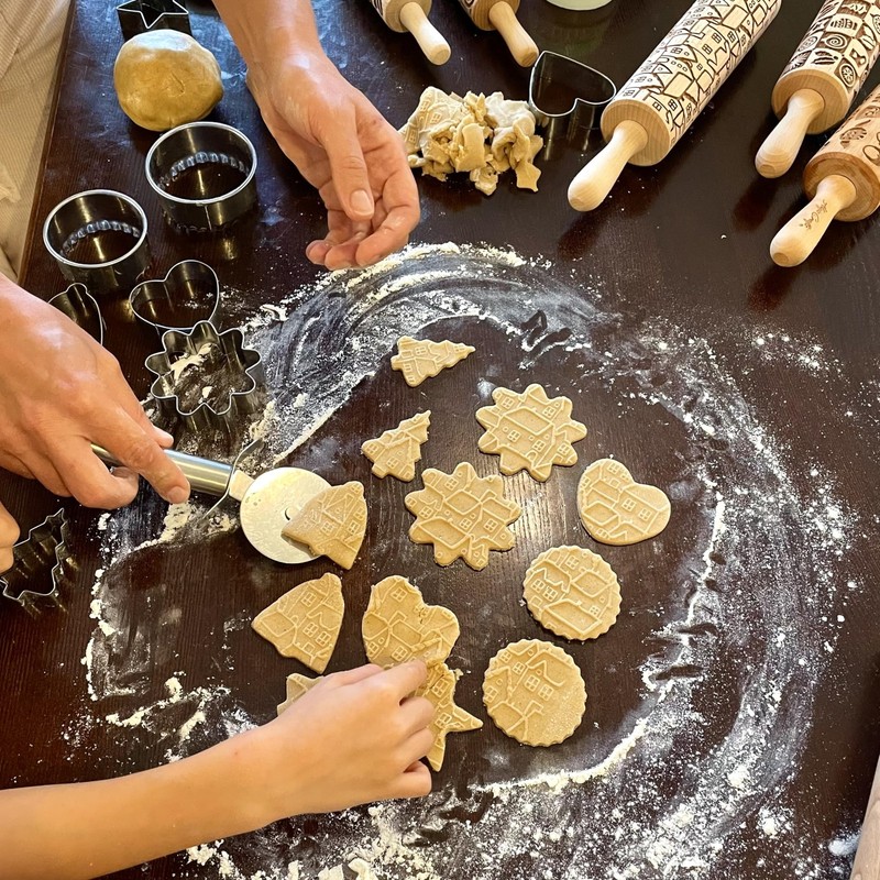 HAPPY CATS Embossing Rolling Pin. Dough and Clay Roller for Embossed Cookies ... gallery