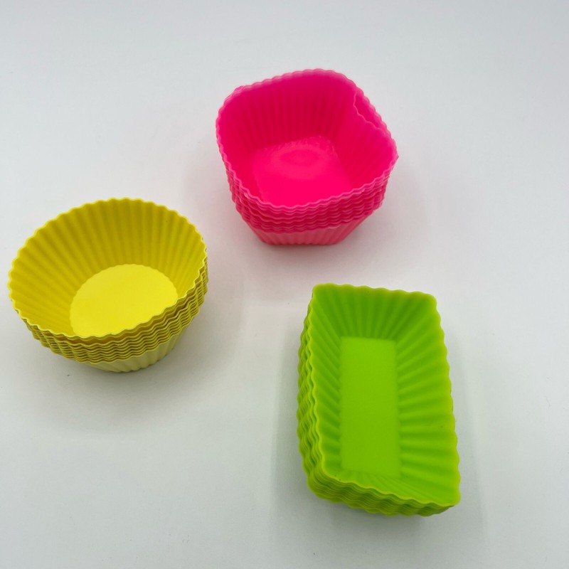 31 Pcs Silicone Cupcake Muffin Baking Cups Liners Reusable Non-Stick Cake Molds gallery