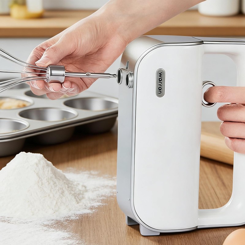 Master 4-in-1 Hand Mixer with Turbo Boost, Stainless Steel Whisk, Beaters, Do... gallery