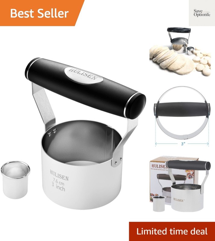 3 inch Biscuit Cutter, Stainless Steel Round Cookies Cutter with Soft Grip Ha…