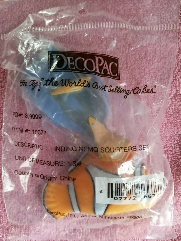 DecoPac Cake Topper Finding Nemo Squirters Set 16677 Fish Sealed MIP Pixar gallery