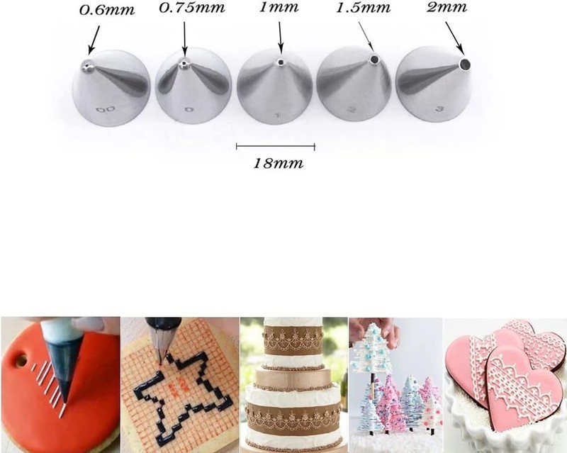 Small Round Piping Tips Set,Icing Piping Nozzles Frosting Tips for Pastry,Wri... gallery