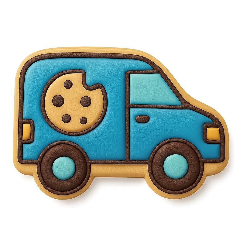 Compact Cookie Van Cutter & Stamp - 4x2.5" Fun Creative Baking Tool gallery
