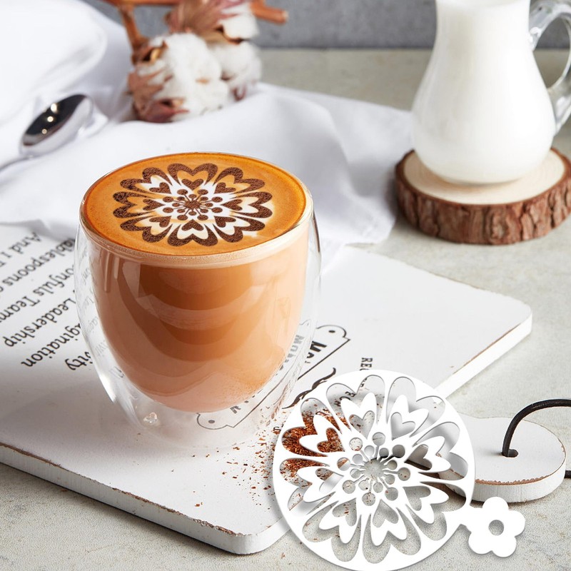 25 PCS Mandala Flower Coffee Stencils Cookies Sourdough Bread Floral Decor gallery