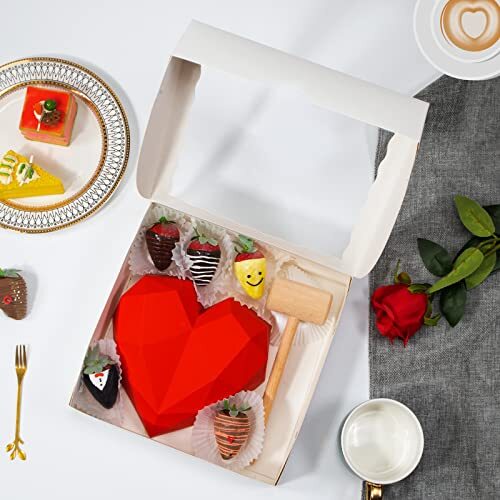 14pcs 9x9x2.5 Inches Bakery Boxes with Window Pie Boxes Breakable Heart Boxes... gallery