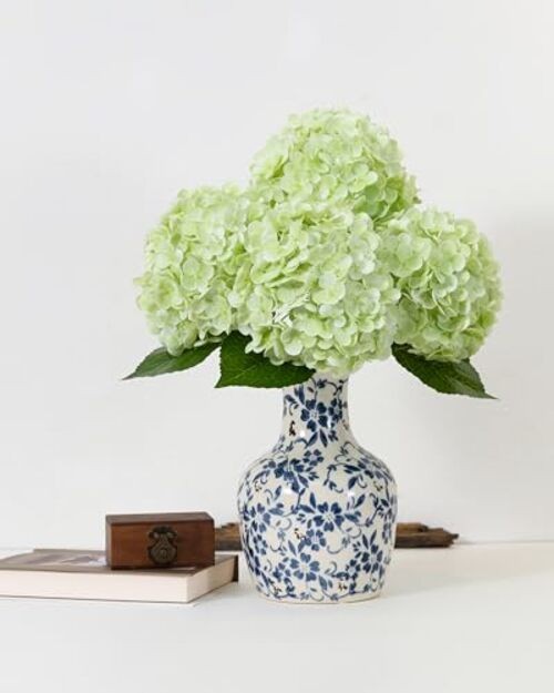 3Pcs Large Hydrangea Artificial Flowers,20 inch Latex Real 3pcs Light Green gallery