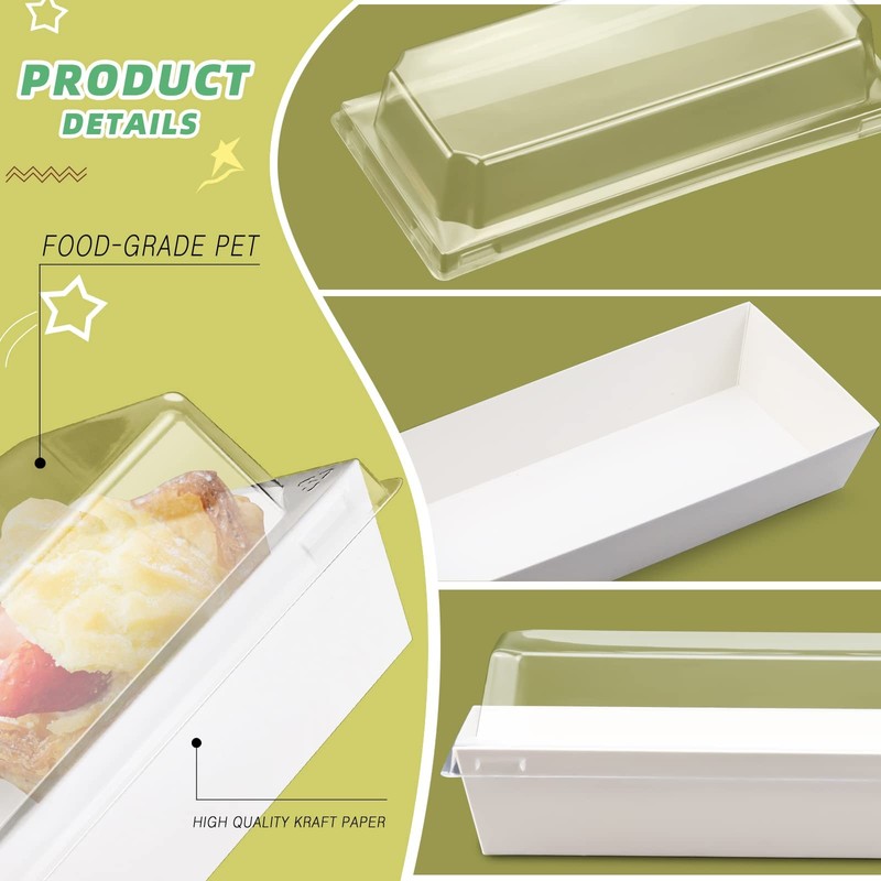 50 Pack Charcuterie Boxes with Clear Lids,4.7 Inch Small White Rectangular Di... gallery