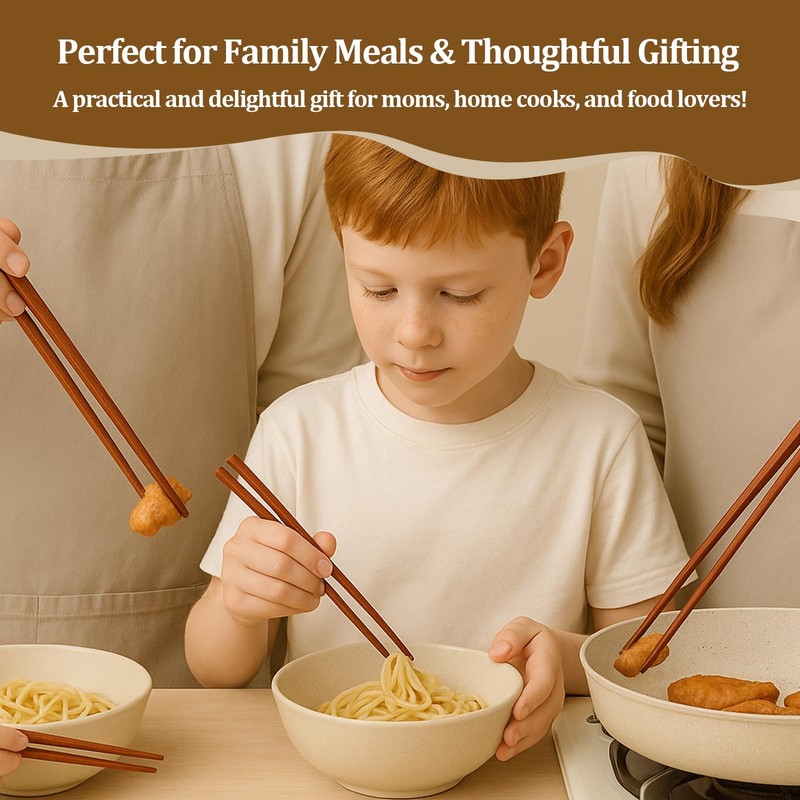 Cooking Chopsticks 3 Sizes Wooden Kitchen Cooking Chopsticks Tongs for Frying... gallery