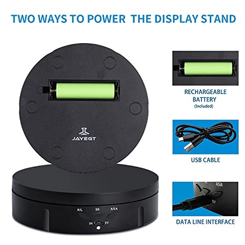 Motorized Rotating Display Stand, 5.74inch /22LB Load, 360 Degree black gallery